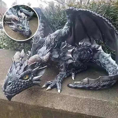 Dragon Sculpture Realistic Statue Garden Home Decor Outdoor Ornament Gift • £10.21