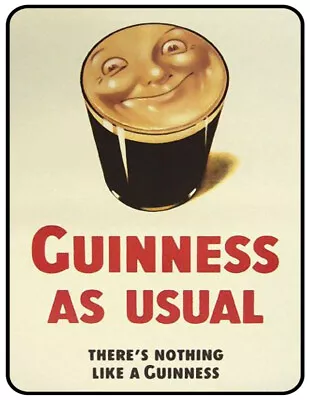 Guinness Stout Inspired IRE Retro Beer Pub Shed Bar Man Cave Metal Vintage SIGN  • £3.99