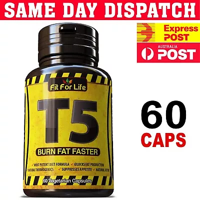 T5 FAT BURNER FASTER 60 Veg Capsules Weight  Management Premium Quality • $28.50