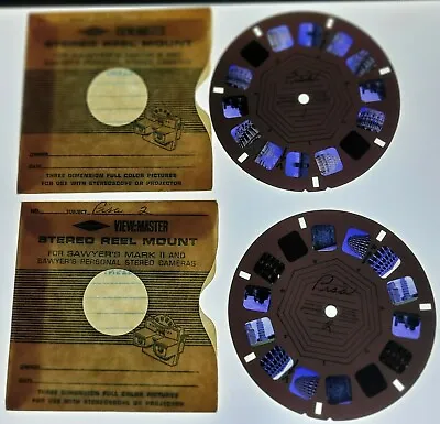 Personal Reel Mounts View-master 2 Reels Leaning Tower Of Pisa & More Italy • $24.99