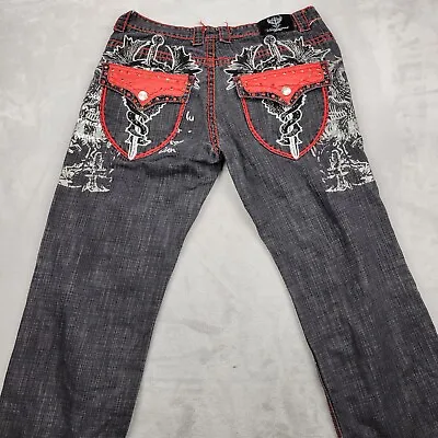 Victorious Jeans Men 40x34 Denim Pants Baggy Rap Y2K Vintage Urban Couture Adult • $188.97