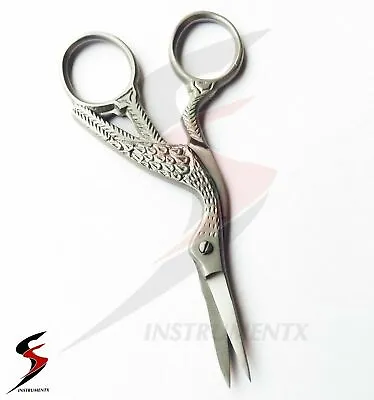 £2.45 • Buy Sliver Stork Embroidery Scissors And Cross Stitch Sewing Bird Small Tool Scissor