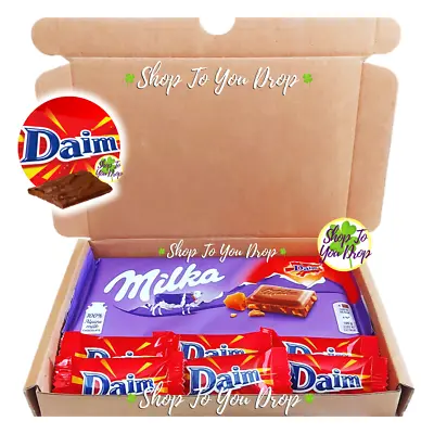 7 ITEM-MILKA DAIM BAR & CADBURY 6 DAIM MINIS PERSONALISED GIFT BOX Easter🍫🎁 • £6.55