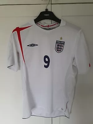 England 2005-2007 Home White Football Shirt *Wayne Rooney 9* - Mens Large L • £30