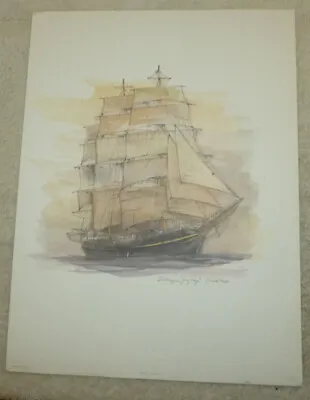 Vintage Mads Stage -  Ship George Stage - Lithograph Print Denmark • $15.17