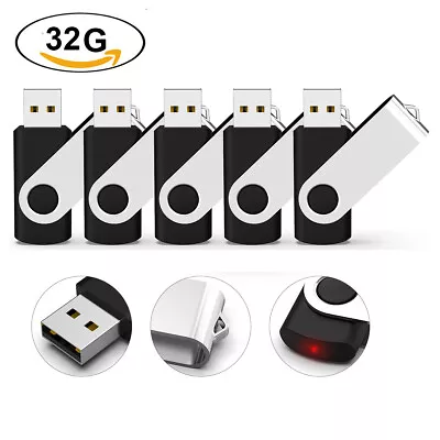 5Pack USB 2.0 Flash Drives 32GB Memory Sticks USB Flash Pen Storage Thumb Drive • $35.99