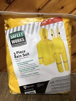 Safety Works Professional Yellow Rain Suit SW44336-L Brand New • $21.95