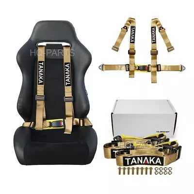 1 X Tanaka Universal Dark Gold 4 Point Buckle Racing Seat Belt Harness 2  • $35.99