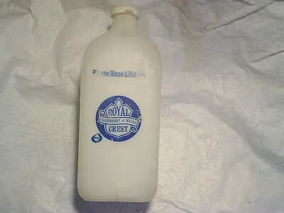 ROYAL CREST HALF GALLON PLASTIC MILK BOTTLE With Caparistocrat Of MilksRare • £18.99