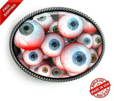 Monster Eyeballs Belt Buckle - Halloween Horror Movie Gore Buckle - 00 • $35.99