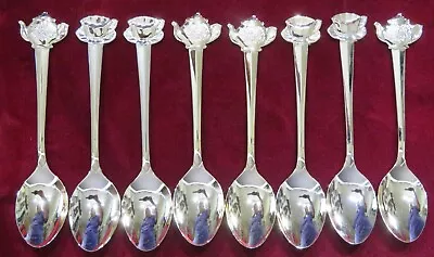 Hot Tea Spoons Stainless Gold Tone From Japan Set Of 8 With Teapot/Cup Handle Uu • $22