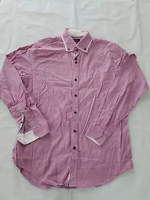 Mens Shirt Zara Size 2XL Long Sleeve Slim Fit Purple 22571 • £9.80