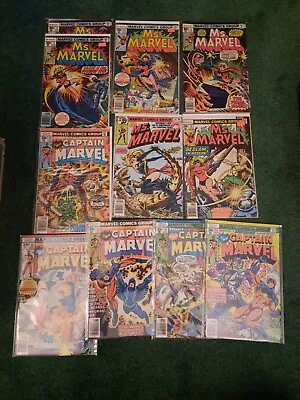 BRONZE AGE MARVEL Comics LOT OF 11 Ms Marvel Captain Marvel FN/VF Average • $1