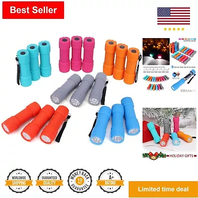 Compact 9-LED Flashlight Set - Assorted Colors - Batteries Included - 18 Pack • $44.99
