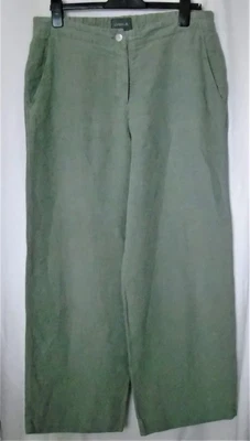 £22 • Buy OSKA Sage Green Pure Linen Wide Leg Trousers  Size 3 Reg ~  Lagenlook