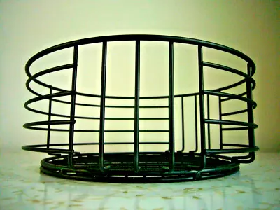 Black Contemporary Round Geometric Wire Design Fruit Bowl Basket • £10