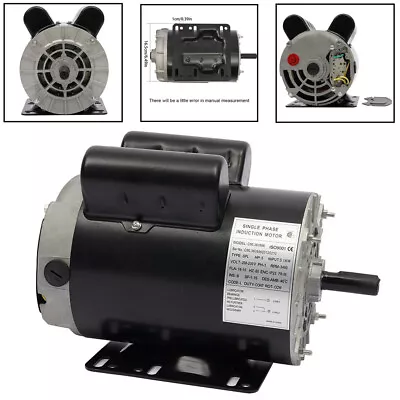 5HP SPL 230V Electric Motor Compressor Duty 56 Frame 1 Phase 5/8  Shaft 3450 RPM • $139.50