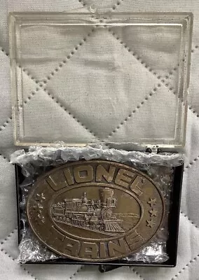 Vintage 1980’s Lionel Trains Brass Belt Buckle - Original Plastic Box • $8.99