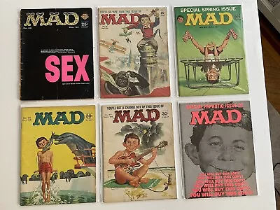 MAD MAGAZINE Lot- (6 Issues) Most From 1960s-1970s • $10