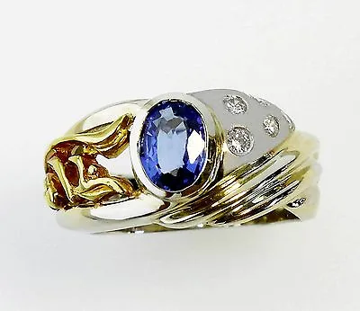 18kt Gold Ladies Awesome! Tanzanite And Diamonds Ring!  13108r • £829.05