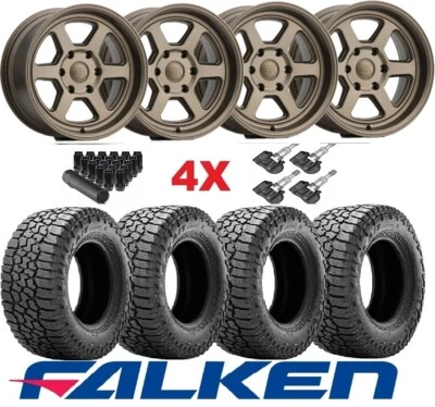 $1595 • Buy 16 Bronze Black Rhino Wheels Rims Tires Falken Wildpeak At Fits Tacoma Five Lug