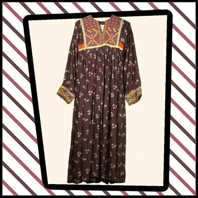 Embroidered Afghan Maxi DRESS Red/Purple UK 6-8 181 B • $165.64