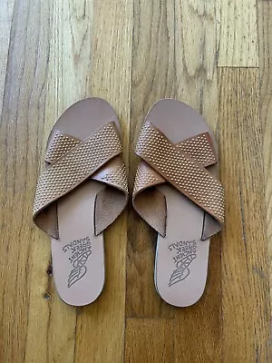 Ancient Greek Sandals Slides Brown Studded 39 Thais • $20