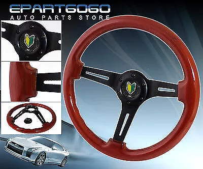 Tracking Drifting Tuning Sport Light Weight Wood Black Steering Wheel • $65.99