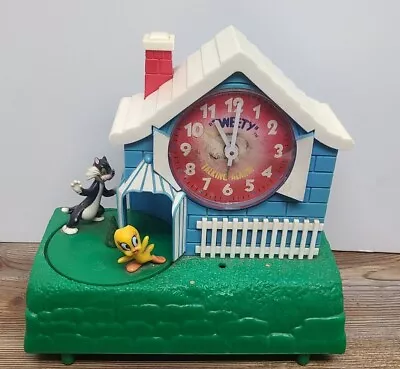 Vintage Looney Tunes Tweety Sylvester Moving & Talking Alarm Clock - Parts Only! • $18.99