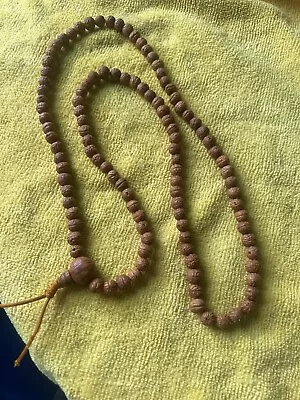 Handmade Wooden Mukhi Rudraksha Bead Wood Tibetan Rosary Mala Bodhi See • $150