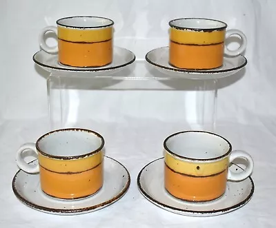 Set Of 4 Vintage Midwinter Stonehenge Sun Tea / Coffee Cups And Saucers • £46