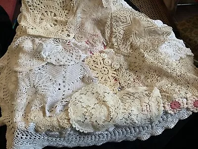 Twenty Assorted Crochet Lace Mats Doilies Different Styles Shapes Sizes  • £3.20