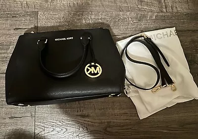 MICHAEL Michael Kors Sutton Medium Leather Satchel Black • $120