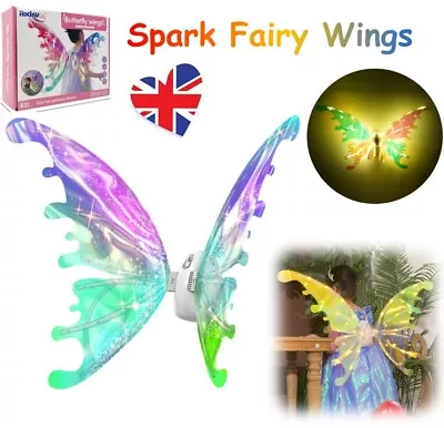 Butterfly Fairy Wings With Light Fancy Dress Costume Dressing Up Adult Kids • £20.79