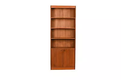 Mid-Century Walnut Hutch Bookcase Cabinet • $1295
