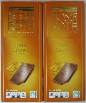 2 Moser Roth Premium Chocolate Milk Toffee Crunch 5-bar 4.4-oz Packs • $7.99