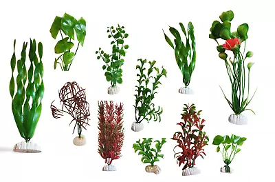 Aquarium Fish Tank Plastic Plants DecorationArtificial Plants Assorted Sizes • $2.99