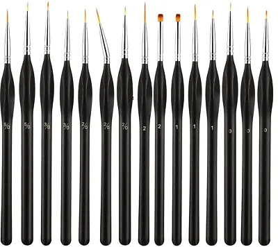 Premium Fine Detail Artist Paint Brushes Set Of 15 For Acrylic Water Colour UK • £9.99