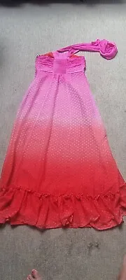 Womens Pink Red Ombre Maxi Dress Size 8 • £13.99
