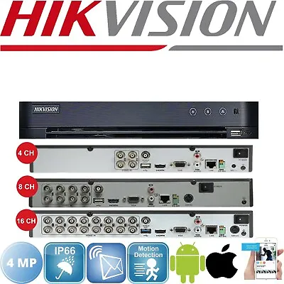 HIKVISION 4 8 16 Ch UP TO 5MP/3K A.I DVR IDS-7204HQHI-K1 Or IDS-7208HQHI-K1 UK • £98.60