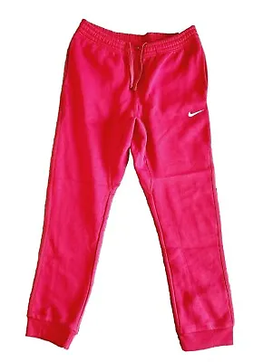NWT Nike Standard Fit Taper Leg Sweatpants Mens L Red Fleece Snap Pockets Draw • $34.95