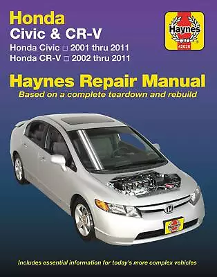 Civic Crv Honda Shop Manual Service Repair Book Cr-v Haynes Chilton • $38.90