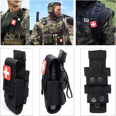 Tactical Belt First Aid Kit Trauma Medical Shear Pouch Pen & Flashlight Holder • $9.99