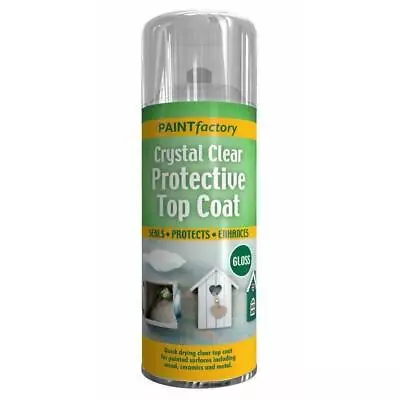 2x - 400ml CLEAR UV PROOF SPRAY PROTECTIVE PAINT AEROSOL FOR METAL WOOD CERAMICS • £12.95