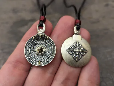 Bagua Melong Mirror Pendant Necklace Tibetan Buddhist Defense Protection • $46.32