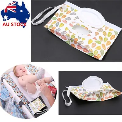 EVA Baby Wet Wipe Pouch Wipes Holder Case Reusable Refillable Wet Wipe Bag BS • $5.95