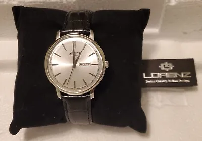 $160 • Buy Lorenz Mens Watch NOS Swiss Quality Italian Design Genuine Leather  LZ30024BB