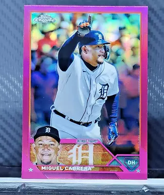 Miguel Cabrera 2023 Topps Chrome PINK REFRACTOR SP #164 - Tigers • $2.27