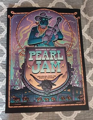 Pearl Jam Poster Oklahoma City 2022 Print Munk One Official Show Edition NM • $125