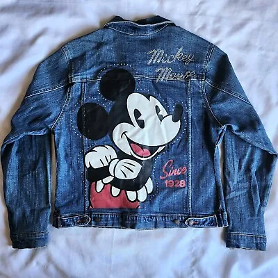 Disney Store Exclusive Vintage Mickey Mouse Graphic Rhinestones XL Denim Jacket • $41.95